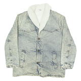 Mens Sherpa Lined Denim Jacket Grey M
