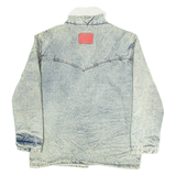 Mens Sherpa Lined Denim Jacket Grey M