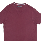 TOMMY HILFIGER Mens T-Shirt Maroon M