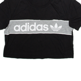 ADIDAS Cropped Womens T-Shirt Black UK 10