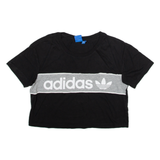 ADIDAS Cropped Womens T-Shirt Black UK 10