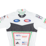 SUPER ROUBAIX Cycling Full Zip Mens Jersey White High Neck L