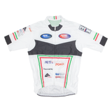 SUPER ROUBAIX Cycling Full Zip Mens Jersey White High Neck L