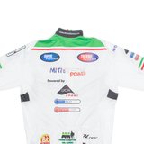 SUPER ROUBAIX Cycling Full Zip Mens Jersey White High Neck L