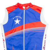ECM Cycling Mens Jersey Blue Sleeveless 1/4 Zip L