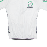 GREEN BIKE Cycling Mens Jersey White 1/4 Zip M