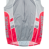 BRUNEX Cycling Mens Jersey Grey Sleeveless 1/2 Zip M