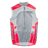 BRUNEX Cycling Mens Jersey Grey Sleeveless 1/2 Zip M