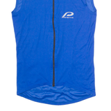 PROTECTIVE Cycling Mens Jersey Blue Sleeveless 1/4 Zip M