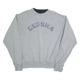 Cessna Mens Sweatshirt Grey 90s USA L