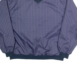 FORRESTER'S Check Training Mens Sweatshirt Blue V-Neck 90s L