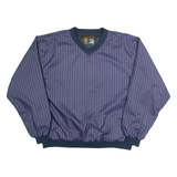 FORRESTER'S Check Training Mens Sweatshirt Blue V-Neck 90s L