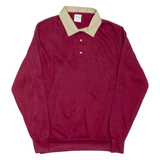 GAMEBREAKER Mens Sweatshirt Maroon Collared 90s M