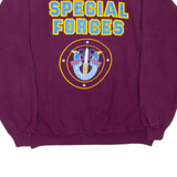 HANES Special Forces Mens Sweatshirt Purple 90s USA XL
