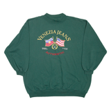 VENEZIA JEANS Womens Sweatshirt Green 90s XL