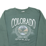 PRAIRIE MOUNTAIN Colorado Mens Sweatshirt Green USA S