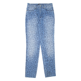 ROCCOBAROCCO Leopard Print Womens Jeans Blue Slim Skinny Stone Wash W26 L28