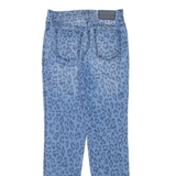 ROCCOBAROCCO Leopard Print Womens Jeans Blue Slim Skinny Stone Wash W26 L28