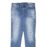 DIESEL Bathilda Distressed Womens Jeans Blue Slim Skinny Stone Wash W28 L30