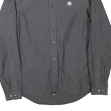 PRETTY GREEN Mens Plain Shirt Grey Long Sleeve S