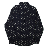 REISS Slim Fit Mens Shirt Black Floral Long Sleeve L