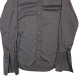 TED BAKER Endurance Mens Formal Shirt Grey Chevron Long Sleeve M
