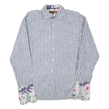 TED BAKER Mens Formal Shirt Blue Striped Long Sleeve M