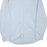 TOMMY HILFIGER New York Fit Mens Plain Shirt Blue Long Sleeve XL