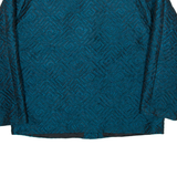 YBST Womens Blazer Jacket Blue Nylon Crazy Pattern M