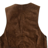 MONTGOMERY Mens Blazer Waistcoat Brown Leather L