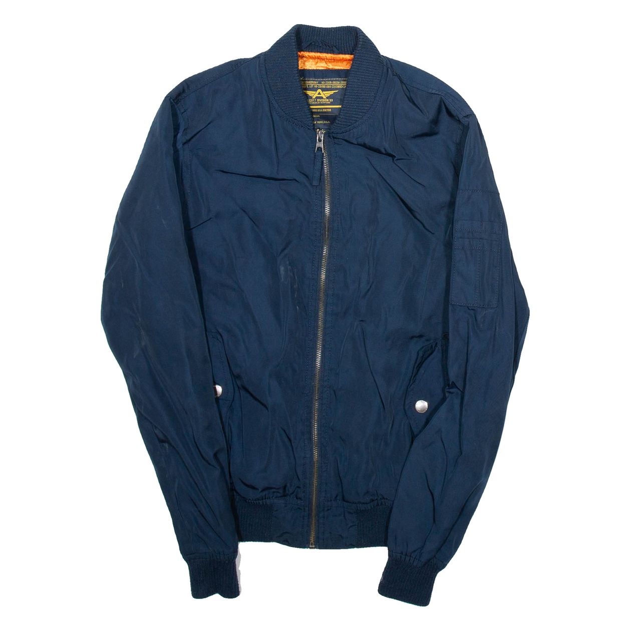 ALCOTT DIVISION Mens Bomber Jacket Blue S – Cerqular