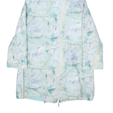 Womens Overcoat Jacket Blue Hooded Crazy Pattern XL