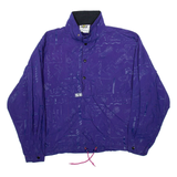 DERIK Mens Coach Jacket Purple Crazy Pattern M