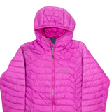 COLUMBIA Down Insulated Womens Puffer Coat Pink Nylon Hooded S