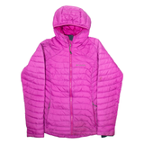 COLUMBIA Down Insulated Womens Puffer Coat Pink Nylon Hooded S