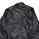 CANDA Womens Overcoat Coat Black Leather M