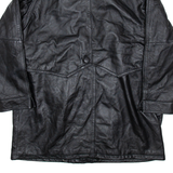 CANDA Womens Overcoat Coat Black Leather M