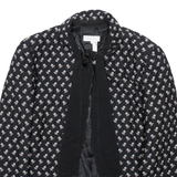 BUGATTI Womens Overcoat Jacket Black Wool Floral M