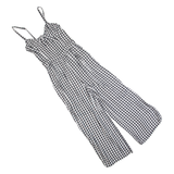 HOLLISTER Womens Jumpsuit Black Gingham Wide-Leg XS