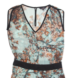 TED BAKER Sheer Womens Playsuit Green Crazy Pattern Straight S
