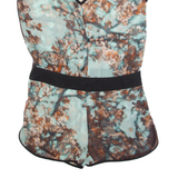 TED BAKER Sheer Womens Playsuit Green Crazy Pattern Straight S
