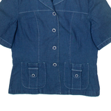 BLEU DE SYM Womens Blouse Blue V-Neck S