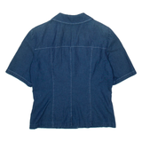 BLEU DE SYM Womens Blouse Blue V-Neck S