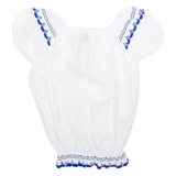 POPO Womens Blouse White Puff Sleeve M