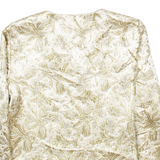 SOLANGE MANDOR Womens Printed Blouse Gold Collared Long Sleeve Crazy Pattern M