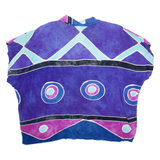 CARUSO CARUSO Womens Printed Blouse Blue Collared Crazy Pattern L