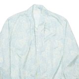Womens Printed Shirt Blue Collared Long Sleeve 90s Viscose Floral M