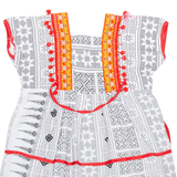 Womens Printed Blouse Black Crazy Pattern XS