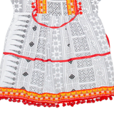 Womens Printed Blouse Black Crazy Pattern XS