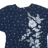 Womens Printed Blouse Blue Crazy Pattern M